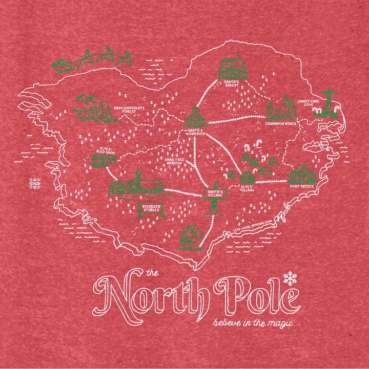 Women's The North Pole Map T-Shirt