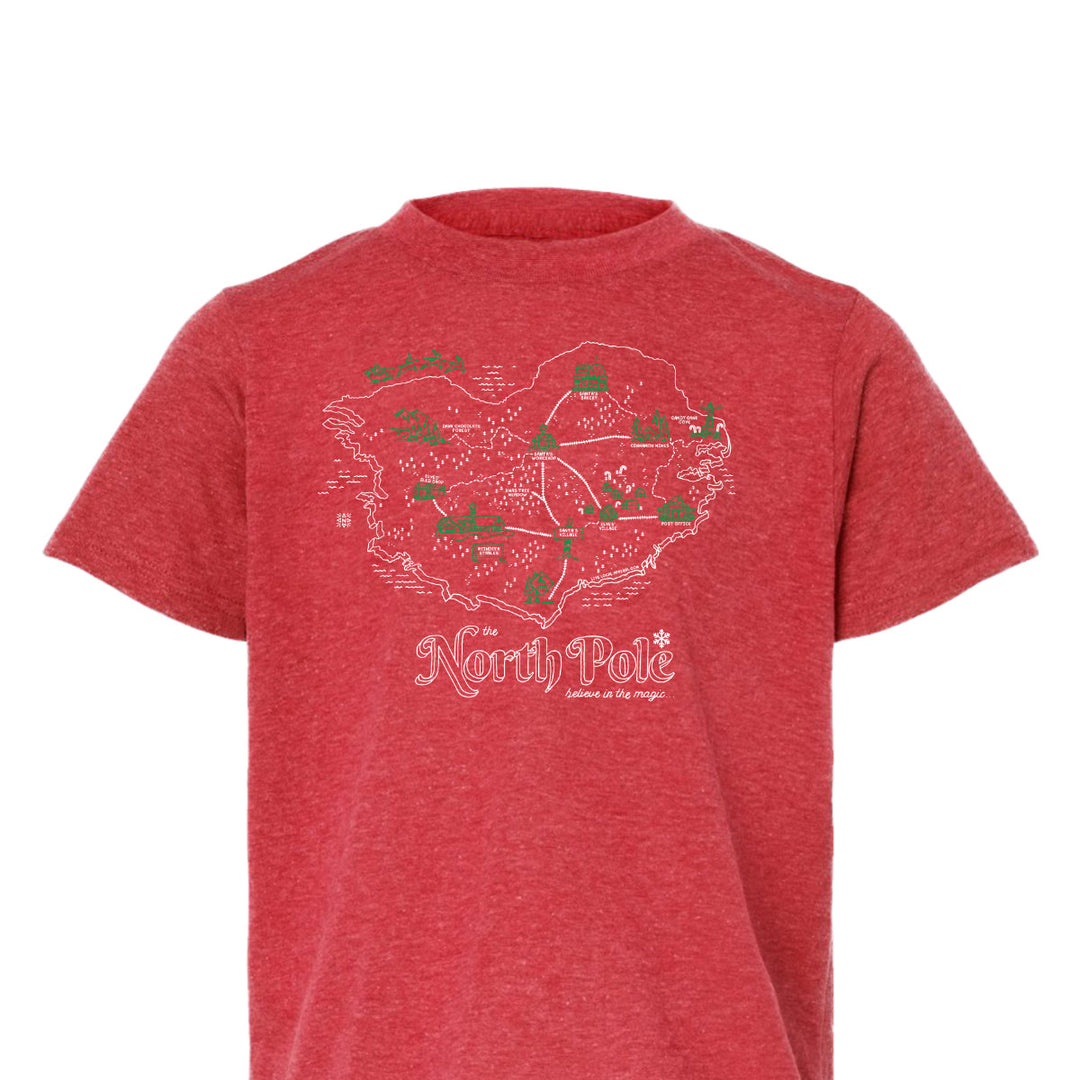 The North Pole Map Youth T-Shirt