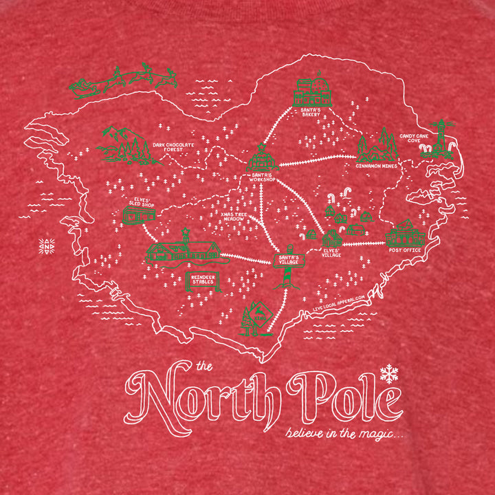 The North Pole Map Youth T-Shirt