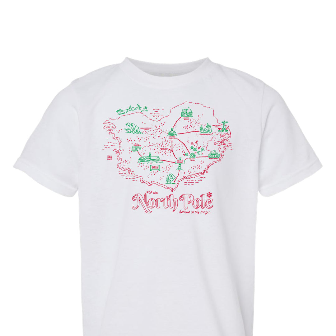 The North Pole Map Youth T-Shirt