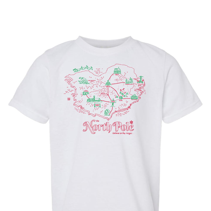 The North Pole Map Youth T-Shirt