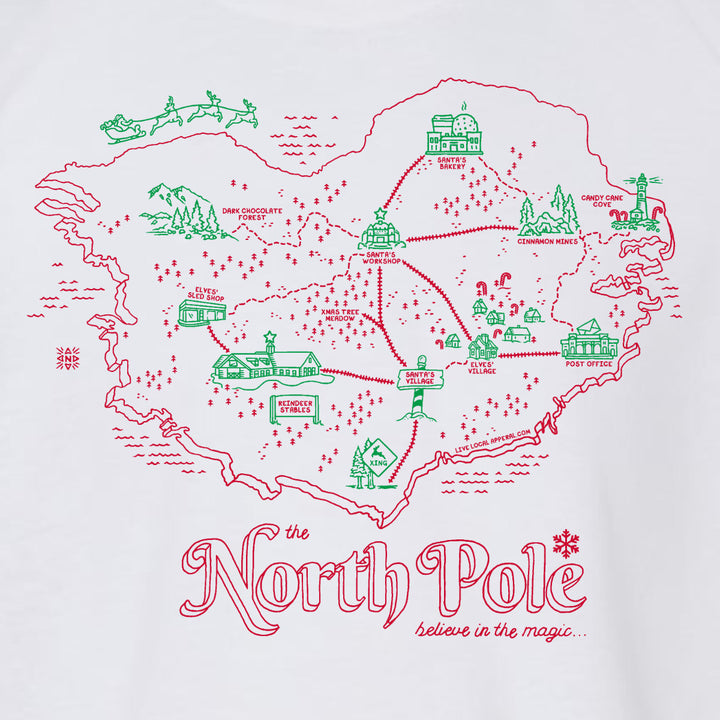 The North Pole Map Youth T-Shirt