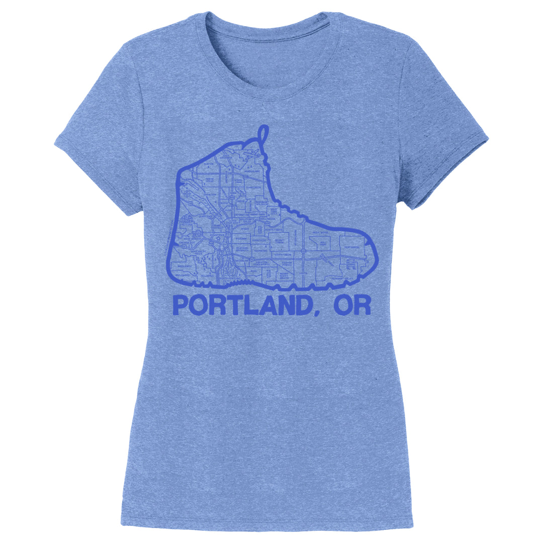 Women's Portland Boot Map T-Shirt