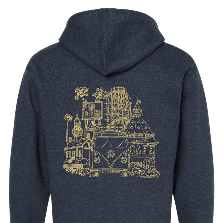 San Diego Beach Zip Hoodie