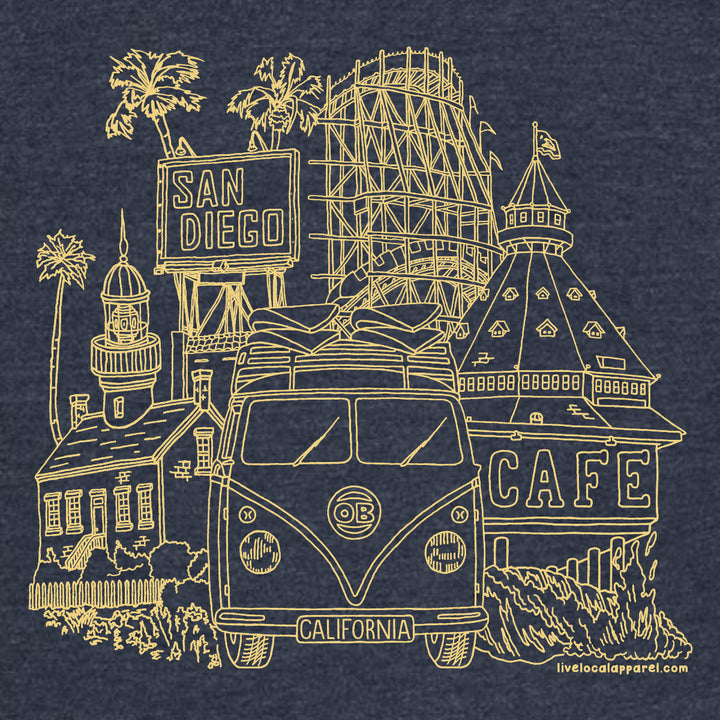 San Diego Beach Zip Hoodie