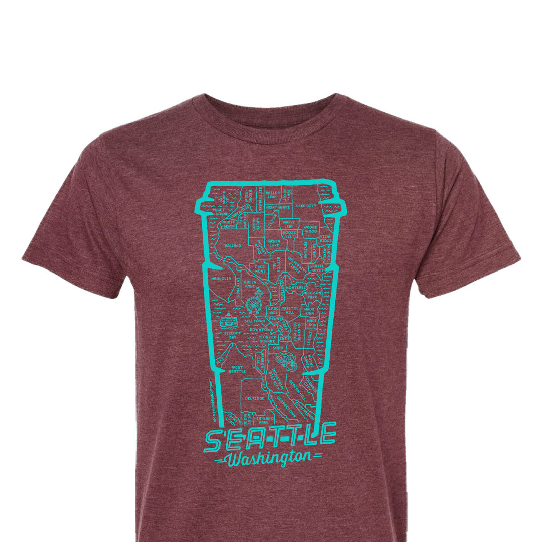 Seattle Coffee Map T-Shirt