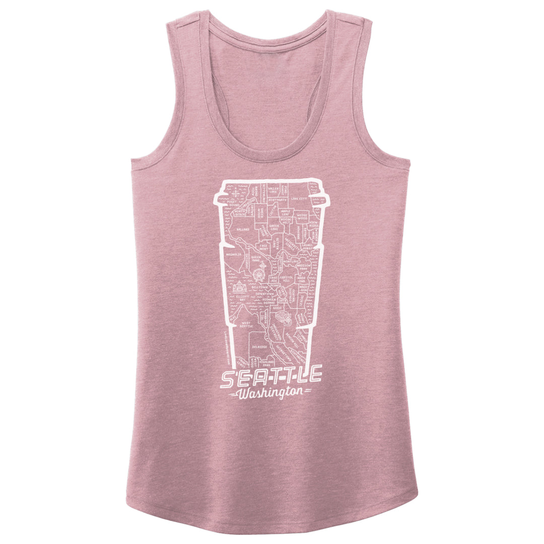 Women's Seattle Coffee Map Tank Top