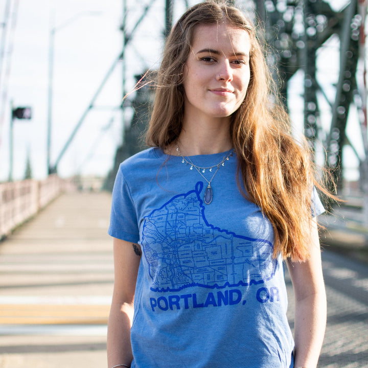 Women's Portland Boot Map T-Shirt
