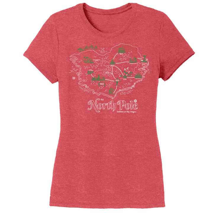 Women's The North Pole Map T-Shirt