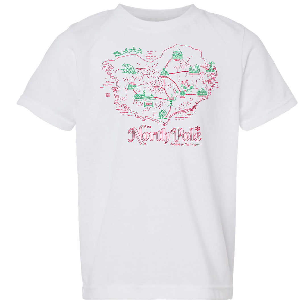 The North Pole Map Youth T-Shirt