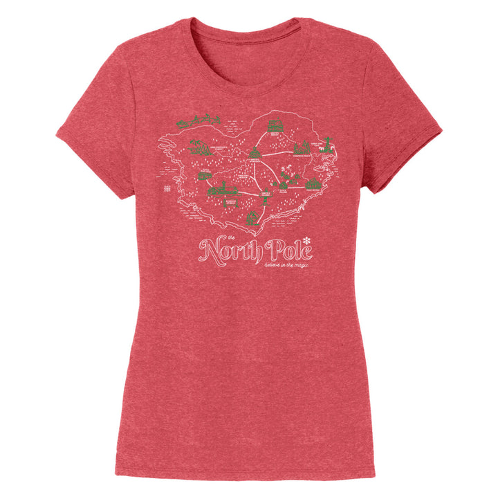 Women's The North Pole Map T-Shirt