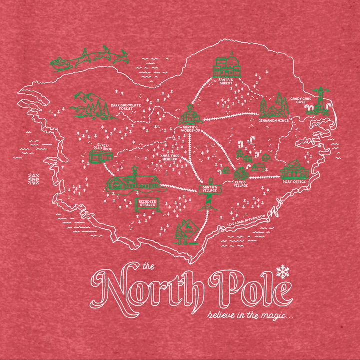 Women's The North Pole Map T-Shirt