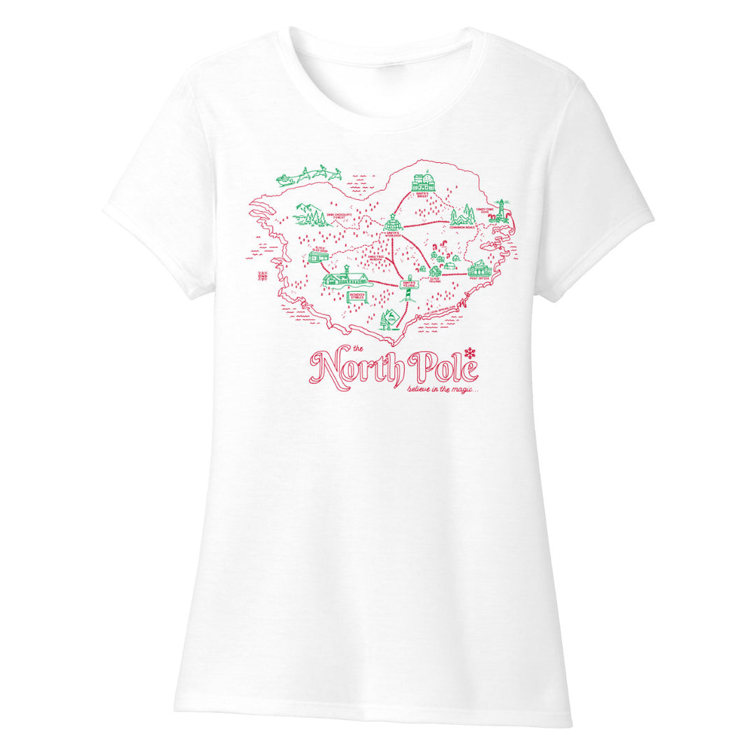 Women's The North Pole Map T-Shirt