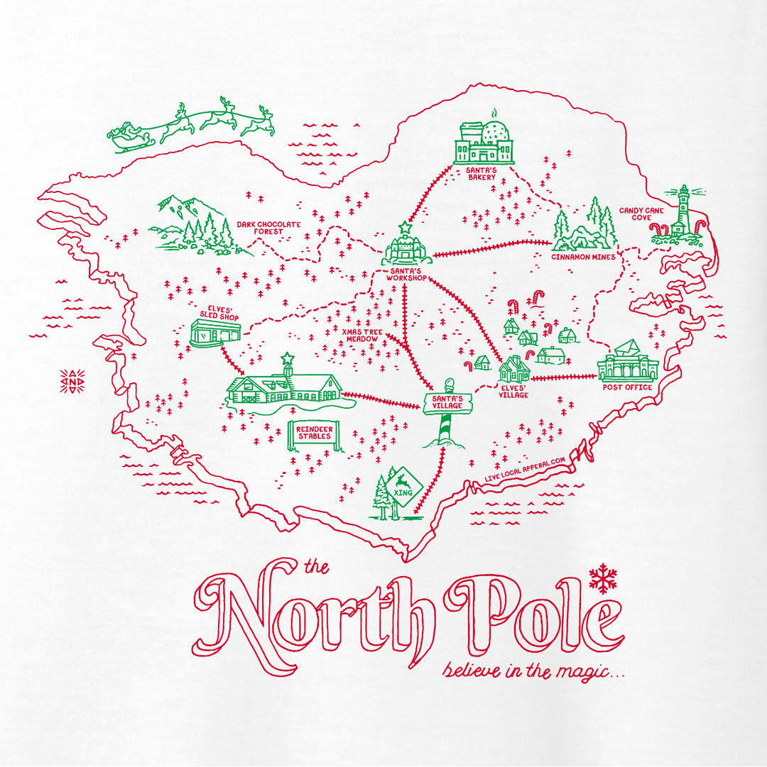 Women's The North Pole Map T-Shirt