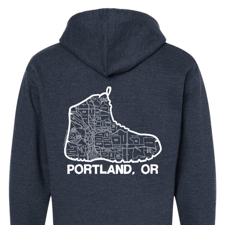 Portland Boot Map Zip Hoodie