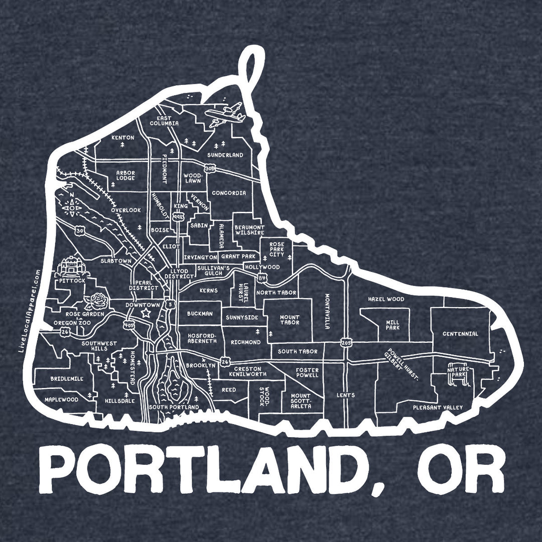 Portland Boot Map Zip Hoodie