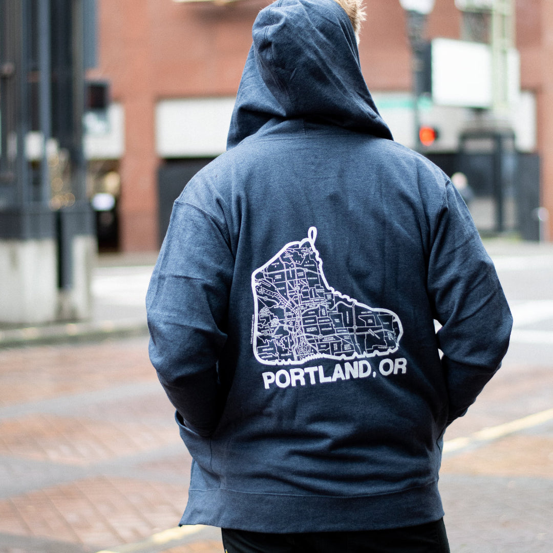 Portland Boot Map Zip Hoodie