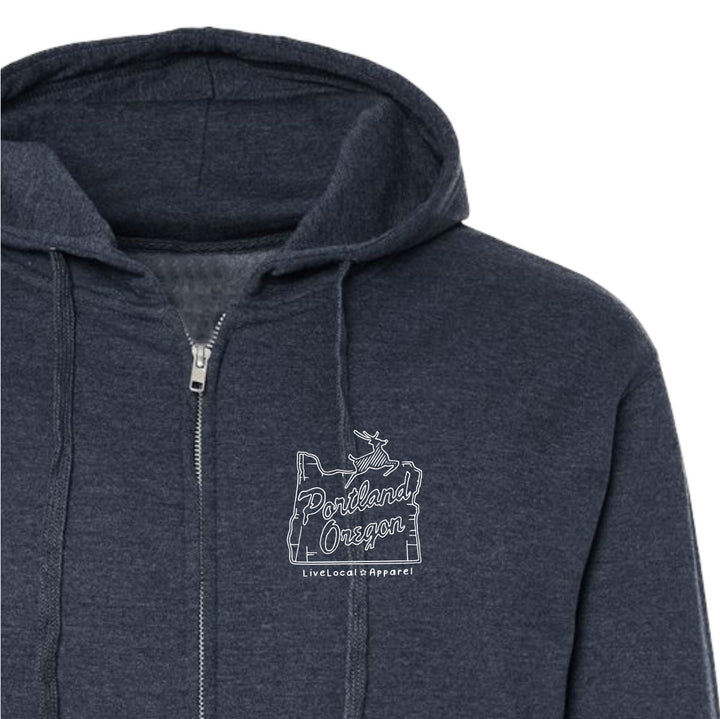 Portland Boot Map Zip Hoodie