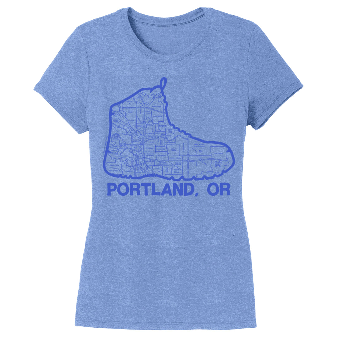 Women's Portland Boot Map T-Shirt