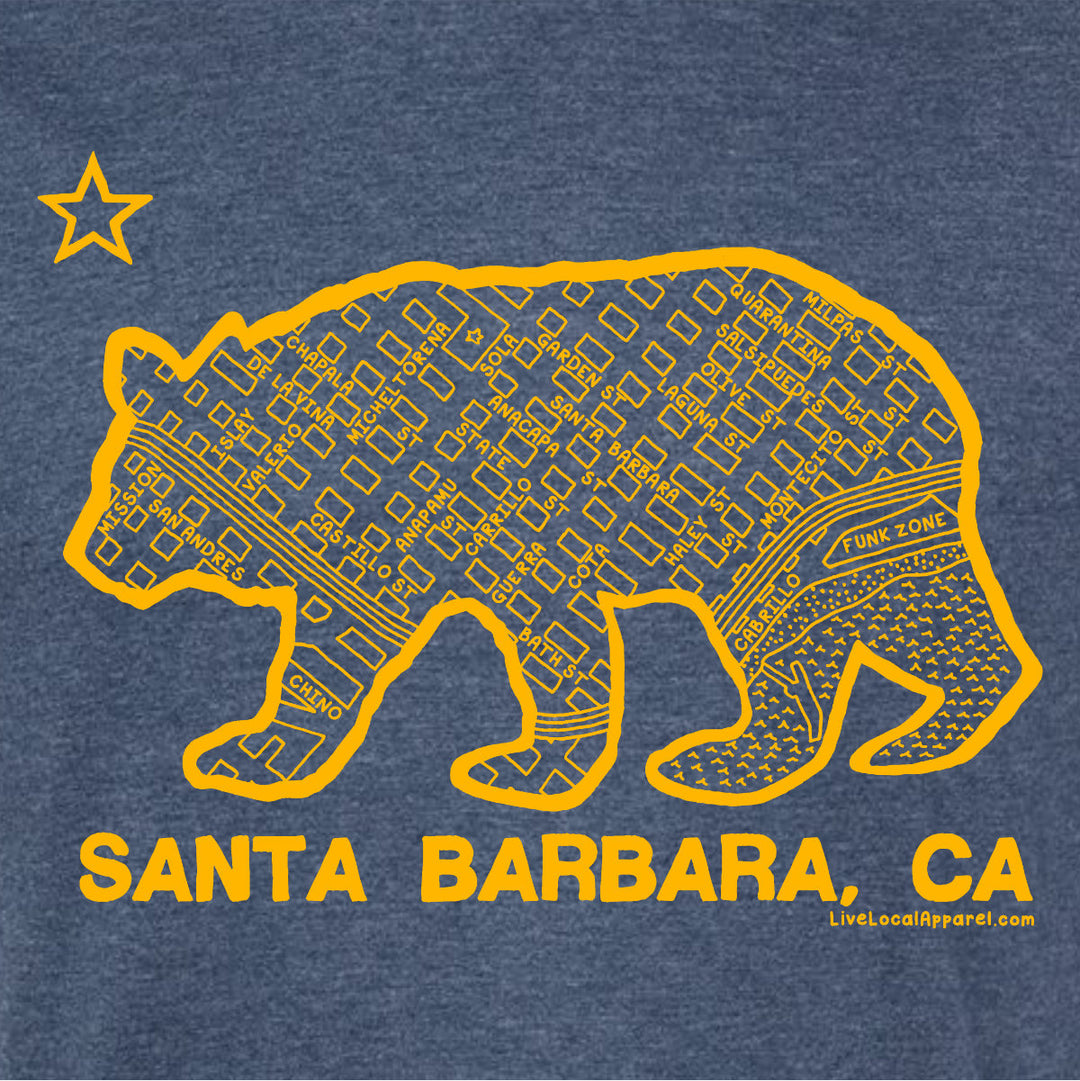 Santa Barbara Bear Map T-Shirt