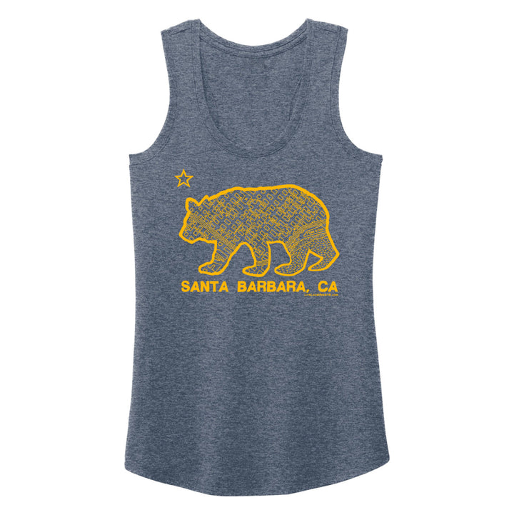 Women's Santa Barbara Bear Map Tank Top