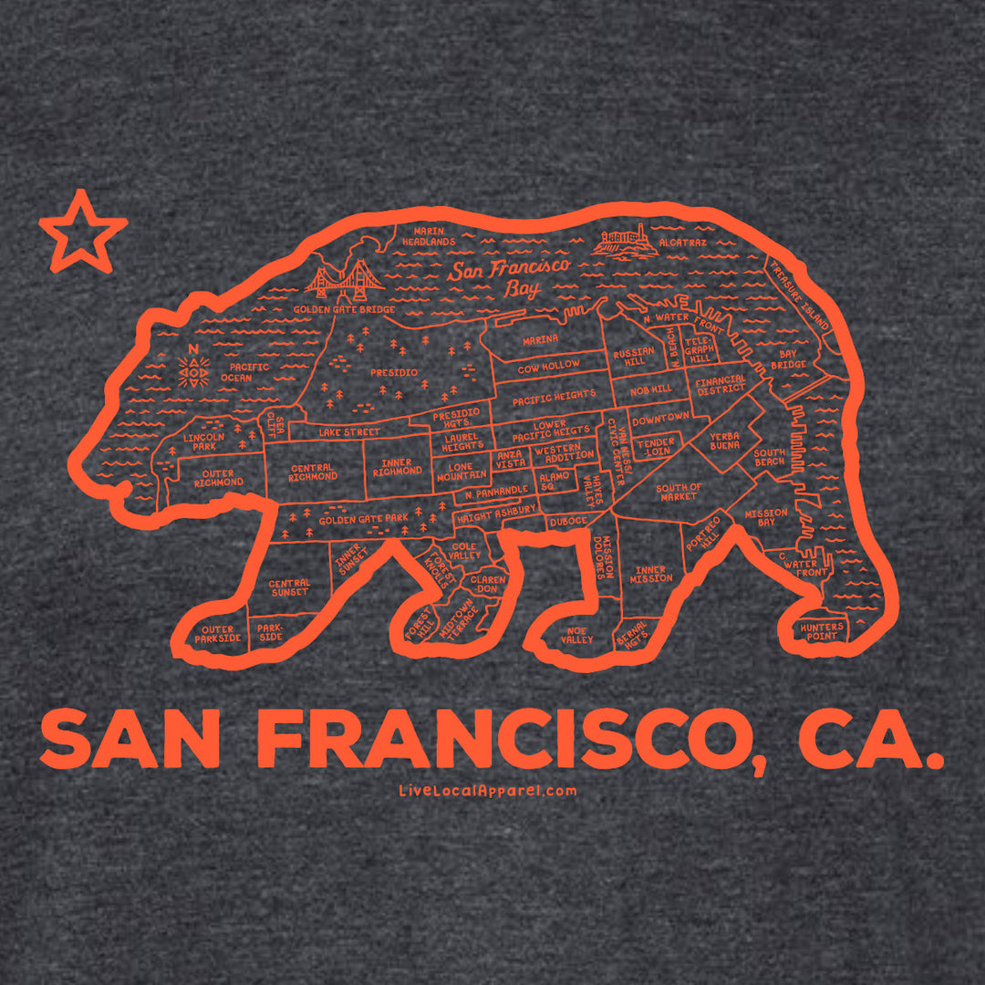 San Francisco Bear Map T-Shirt