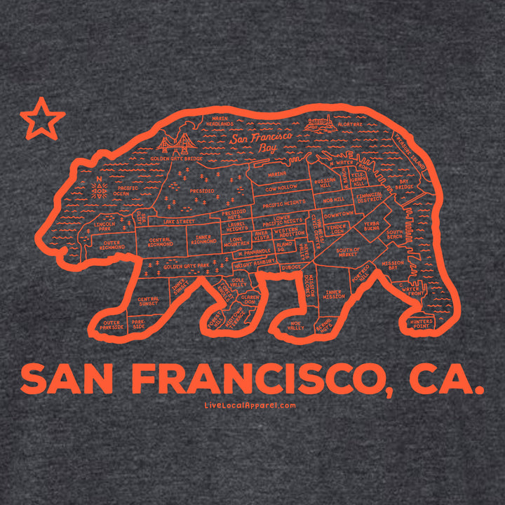 San Francisco Bear Map T-Shirt