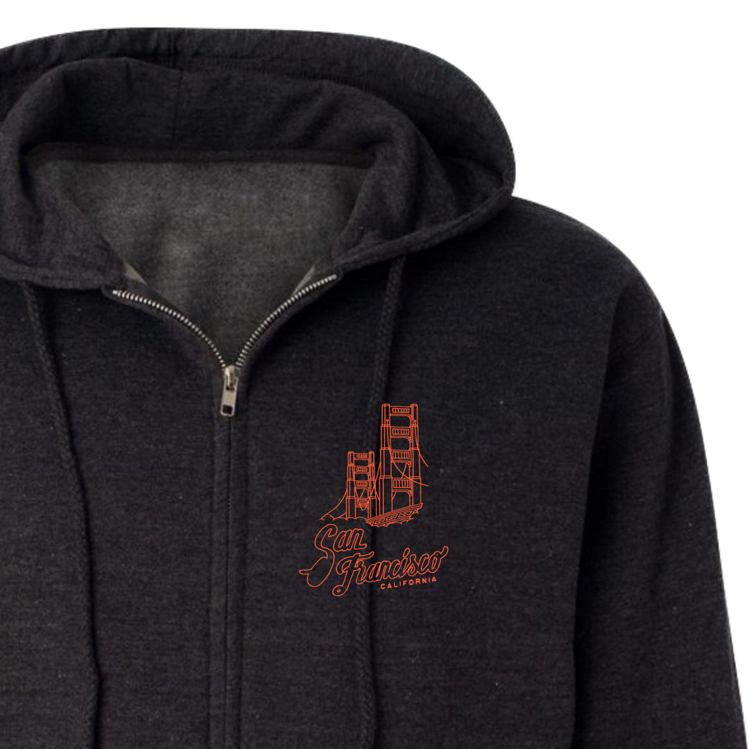 San Francisco Bear Map Zip Hoodie