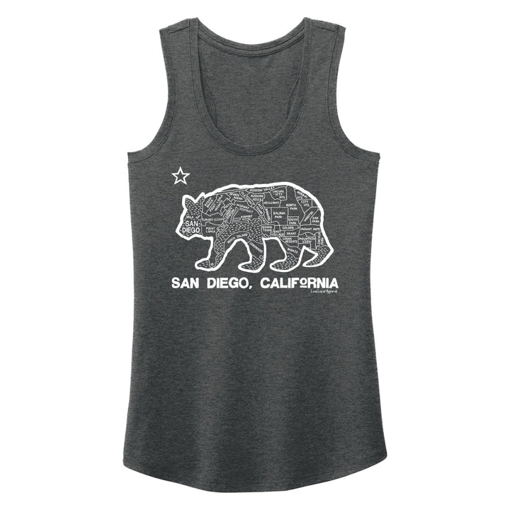 Women's San Diego Bear Map Tank Top