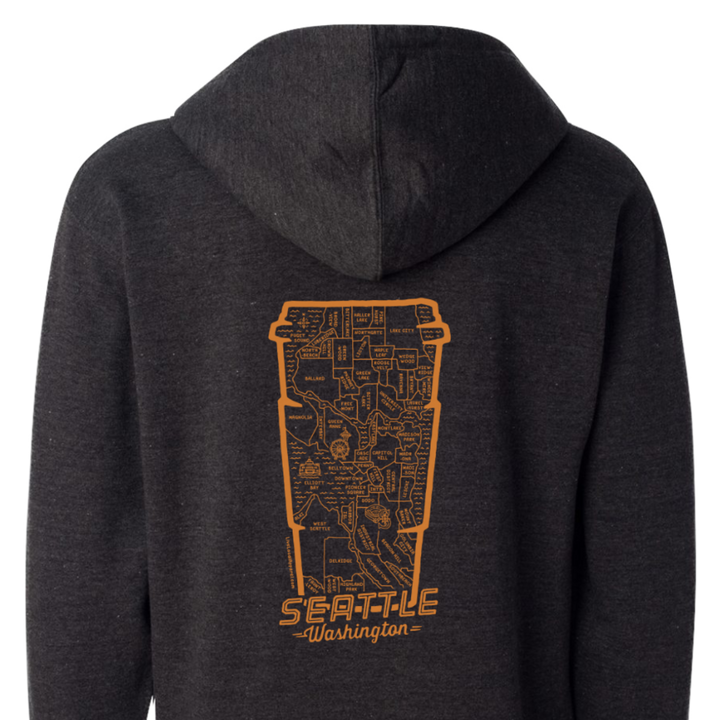 Seattle Coffee Map Zip Hoodie