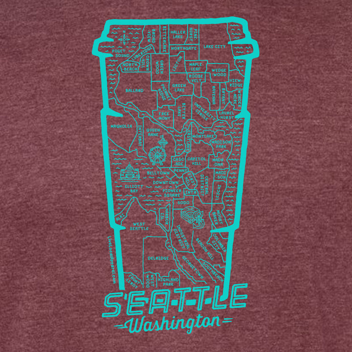 Seattle Coffee Map T-Shirt