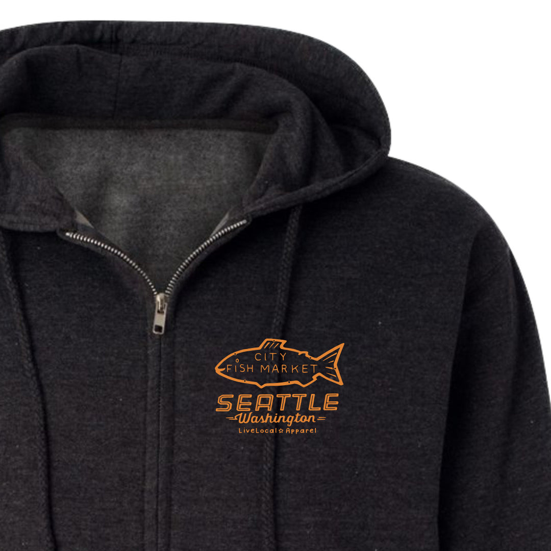 Seattle Coffee Map Zip Hoodie