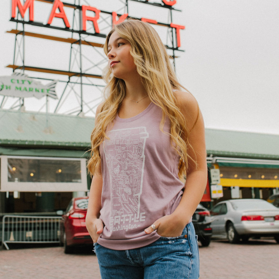 Women's Seattle Coffee Map Tank Top