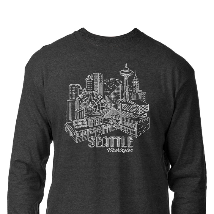 Seattle Highlights Long Sleeve T-Shirt