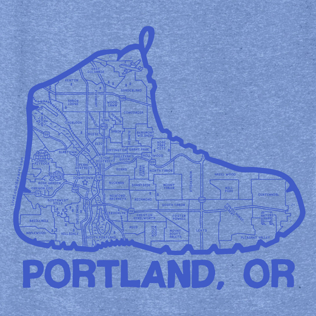 Women's Portland Boot Map T-Shirt